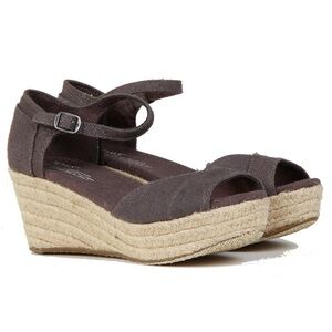 TOMS Platform Wedge Strappy Sandal Size 8